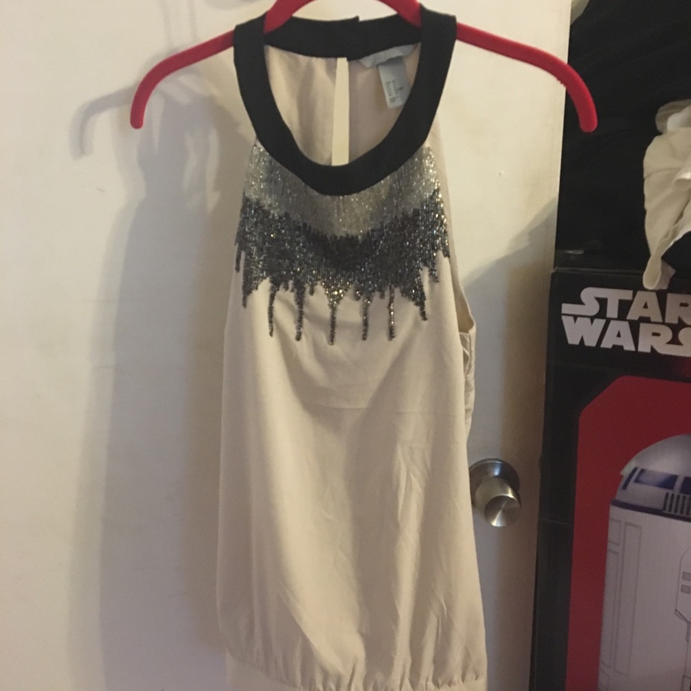 H&M sleeveless beaded top